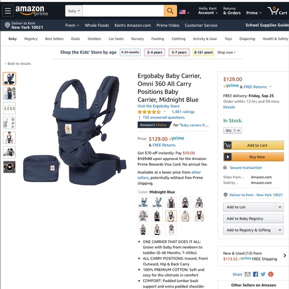 ergobaby omni 360 used